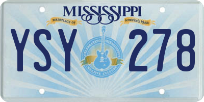 MS license plate YSY278