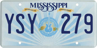 MS license plate YSY279