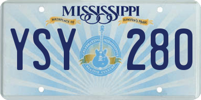 MS license plate YSY280