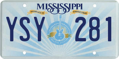 MS license plate YSY281