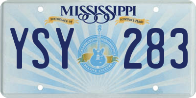 MS license plate YSY283