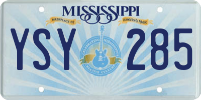 MS license plate YSY285