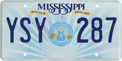 MS license plate YSY287