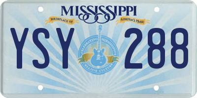 MS license plate YSY288