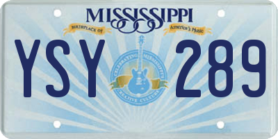 MS license plate YSY289