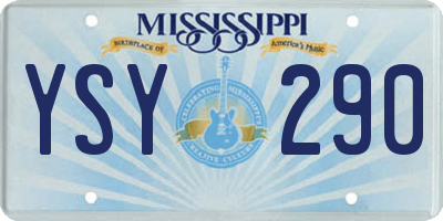 MS license plate YSY290