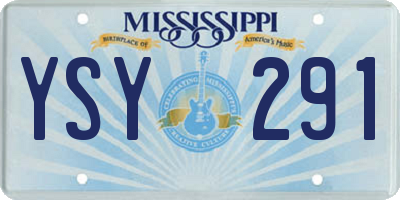 MS license plate YSY291