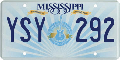 MS license plate YSY292