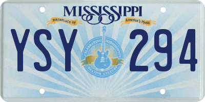 MS license plate YSY294