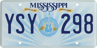 MS license plate YSY298