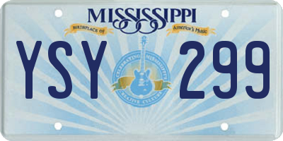 MS license plate YSY299