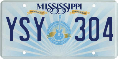 MS license plate YSY304