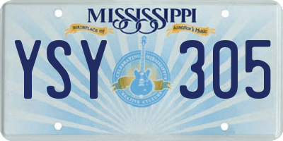 MS license plate YSY305