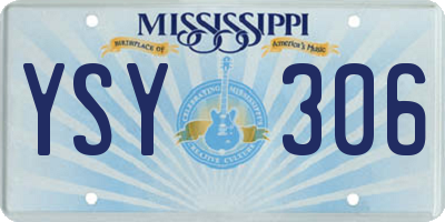 MS license plate YSY306