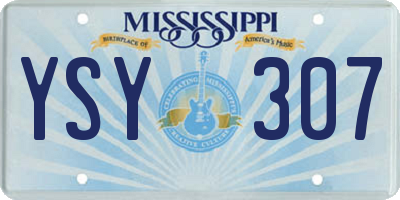 MS license plate YSY307