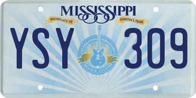 MS license plate YSY309