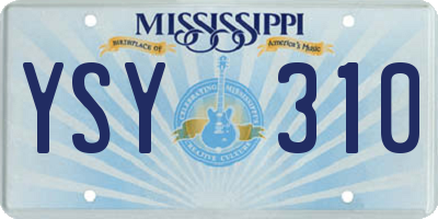MS license plate YSY310