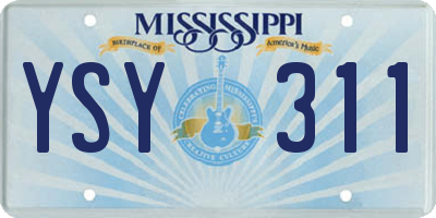 MS license plate YSY311