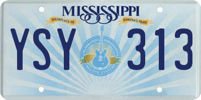 MS license plate YSY313