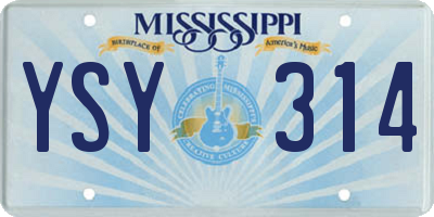 MS license plate YSY314