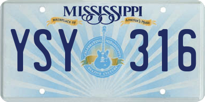 MS license plate YSY316