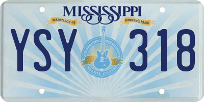 MS license plate YSY318