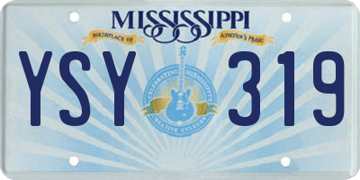 MS license plate YSY319