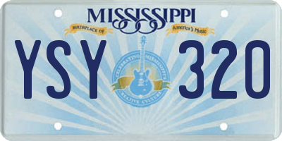 MS license plate YSY320
