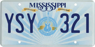 MS license plate YSY321
