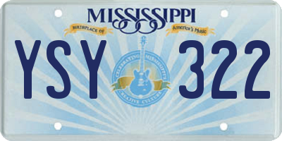 MS license plate YSY322
