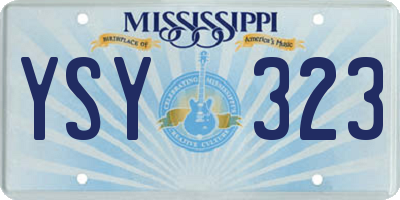 MS license plate YSY323
