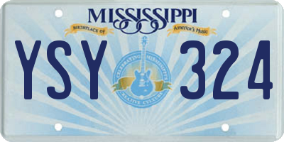 MS license plate YSY324