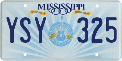 MS license plate YSY325