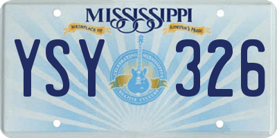 MS license plate YSY326
