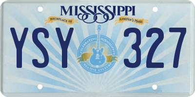 MS license plate YSY327
