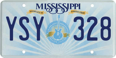 MS license plate YSY328
