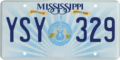 MS license plate YSY329