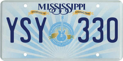 MS license plate YSY330