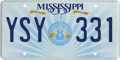 MS license plate YSY331
