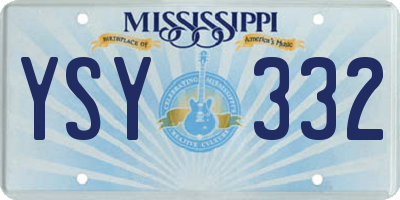 MS license plate YSY332