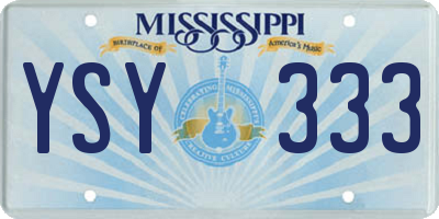 MS license plate YSY333