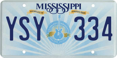 MS license plate YSY334