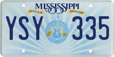 MS license plate YSY335