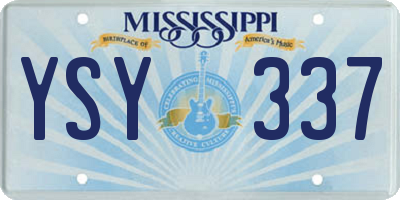 MS license plate YSY337