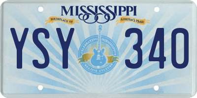 MS license plate YSY340