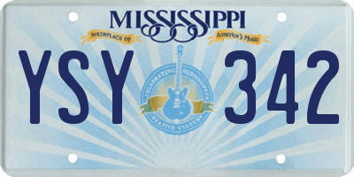 MS license plate YSY342