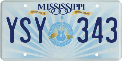 MS license plate YSY343