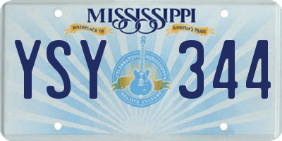MS license plate YSY344