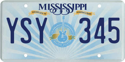 MS license plate YSY345