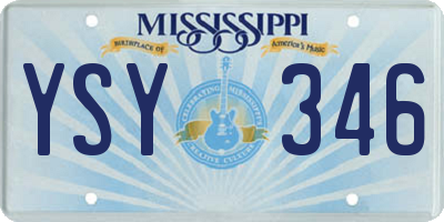 MS license plate YSY346